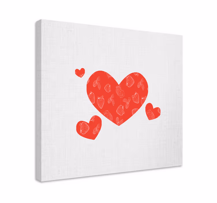 Sydänkuvio valkoisella pohjalla canvas taulu - Tenstickers