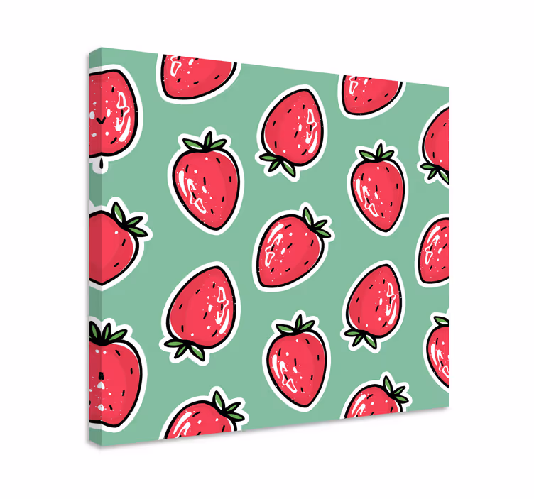 Mansikkakuvio canvas taulu - Tenstickers