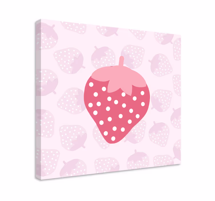 Iso mansikka kuvake hedelmä canvas taulu - Tenstickers