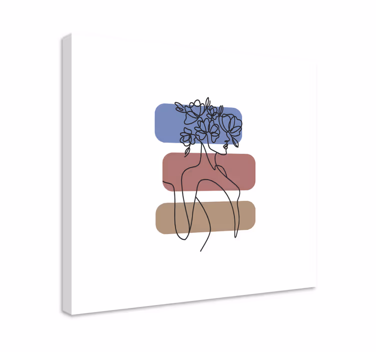 Minimalistinen kukka ja kasvi canvas taulu - Tenstickers