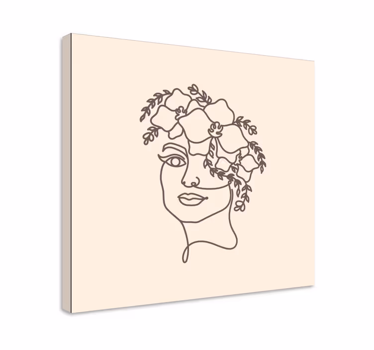 Kukkaviivoja hahmo canvas taulu - Tenstickers