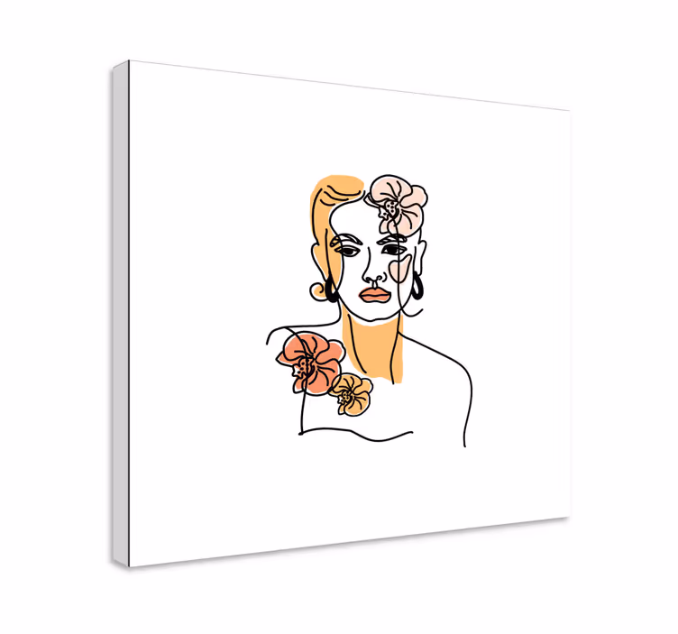 Minimalistinen kasvot orkideat canvas taulu kukka - Tenstickers