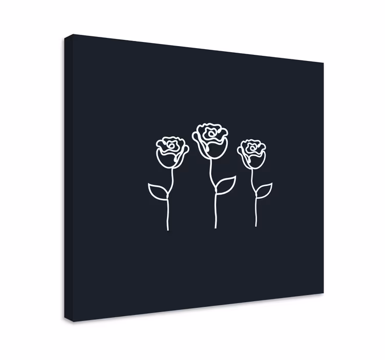 Kolme tyyliteltyä ruusua canvas-tauluna - Tenstickers