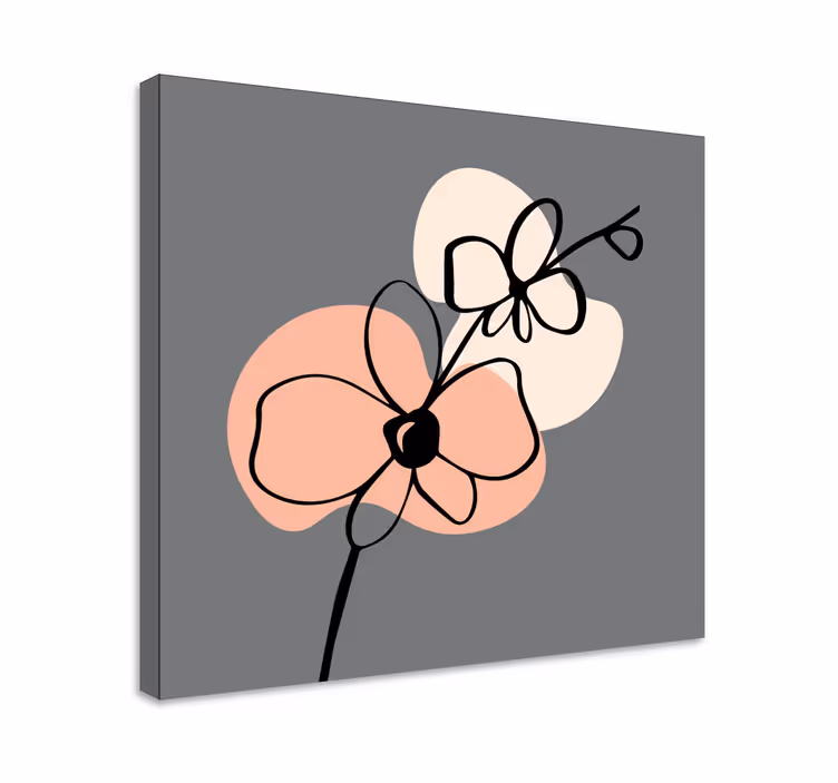 Abstraktit kukka- ja kasvi-aiheet canvas-taulussa - Tenstickers