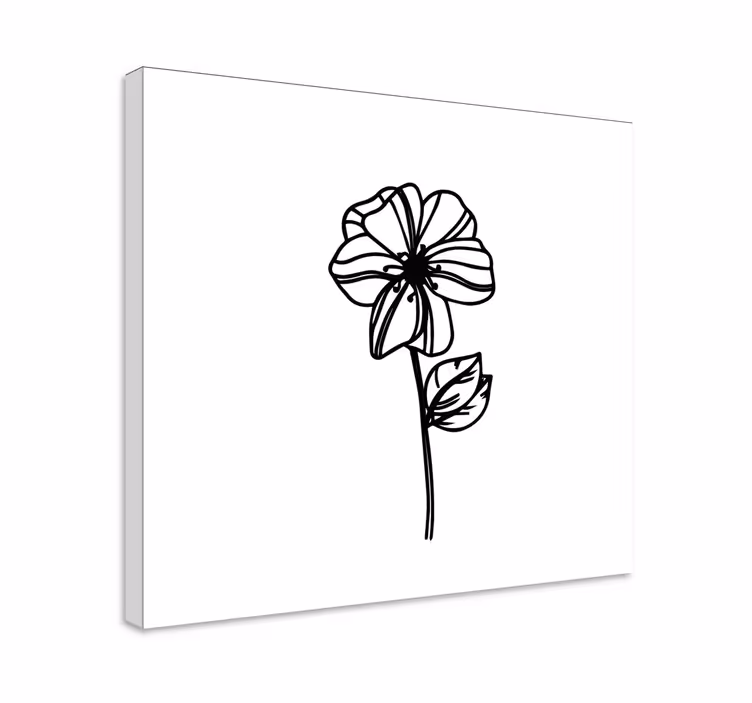 Päivänkakkara kukka moderni viivapiirros canvas taulu kukka - Tenstickers