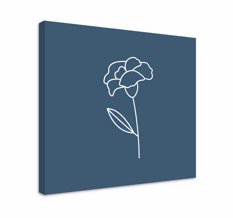 Söpö viivapiirros kukka kuva canvas taulu kukka - Tenstickers