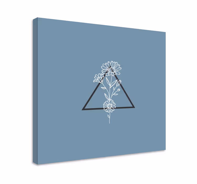 Minimalistiset kukat kolmion kanssa canvas taulu kukka - Tenstickers