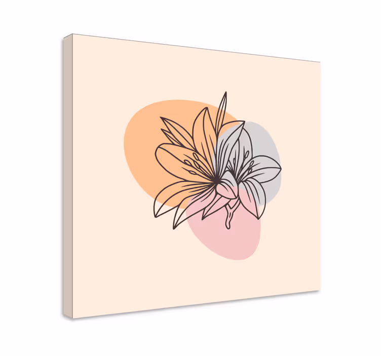 Tyylitelty kukka- ja kasvikompositio canvas-taulu - Tenstickers