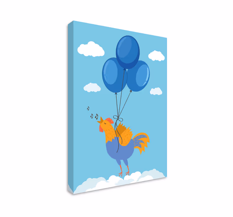 Laulava kukko ilmapallot eläin canvas taulu - Tenstickers
