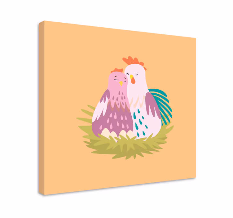 Pariskuntakanojapesässäeläincanvastaulu - Tenstickers