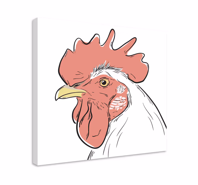 Valkoinen kanan muotokuva lintu canvas - Tenstickers