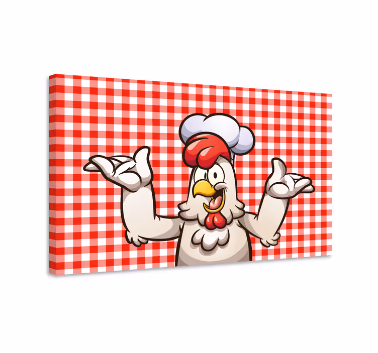 Keittiömestarin hahmo lintu canvas taulu - Tenstickers