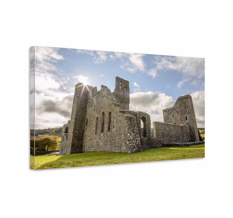 Vanhat kirkon rauniot canvas taulu maisema - Tenstickers