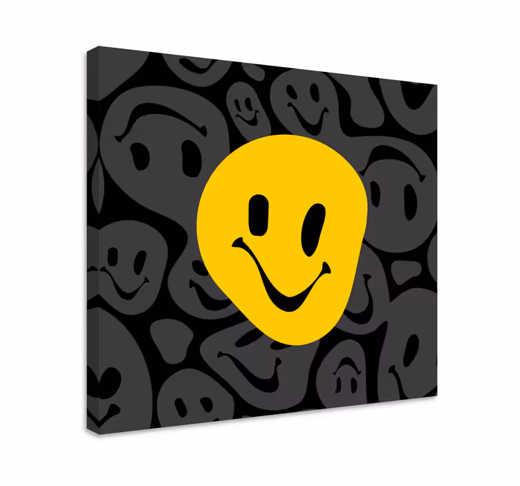 Keltainen hymiö nuorten canvas - Tenstickers