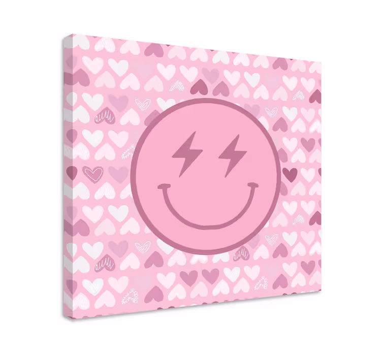 Iloinen kasvo ikoni motivoiva canvas taulu - Tenstickers