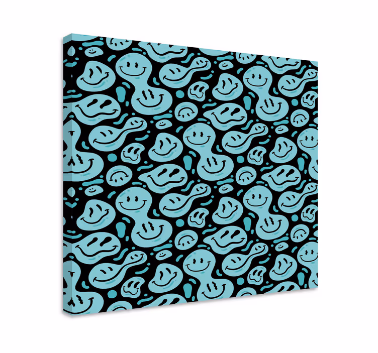 Iloiset hymykuviot teksti canvas taulu - Tenstickers