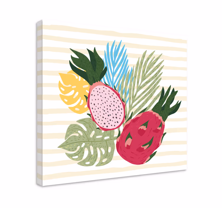 Lohikäärme hedelmä trooppinen hedelmä asetelma canvas - Tenstickers
