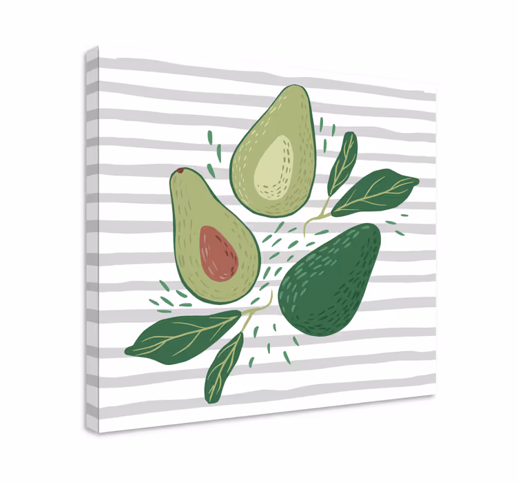 Avokado kolmonen sommittelu hedelmä canvas taulu - Tenstickers