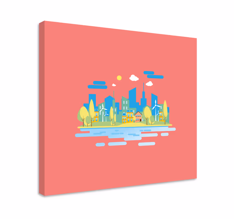 Moderni kaupunkimaisema canvas taulu - Tenstickers