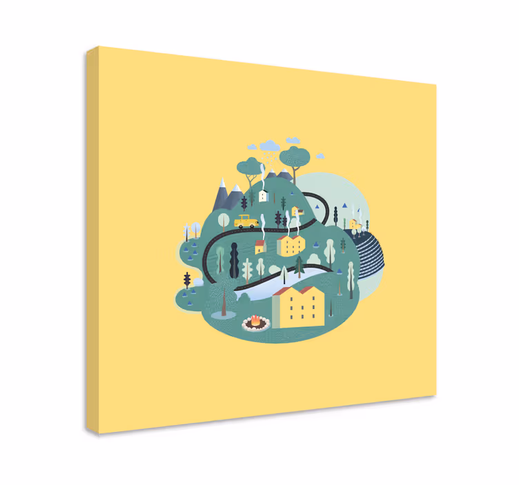 Viehättävä maaseutumaisema canvas taulu - Tenstickers