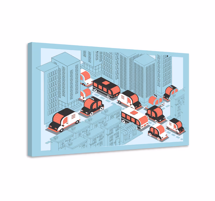 Kaupungin liikennekohtaus canvas taulu - Tenstickers