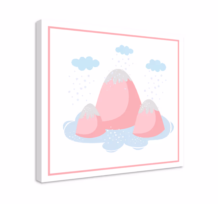 Elegantti canvas taulu vaaleanpunainen vuoristomaisema - Tenstickers