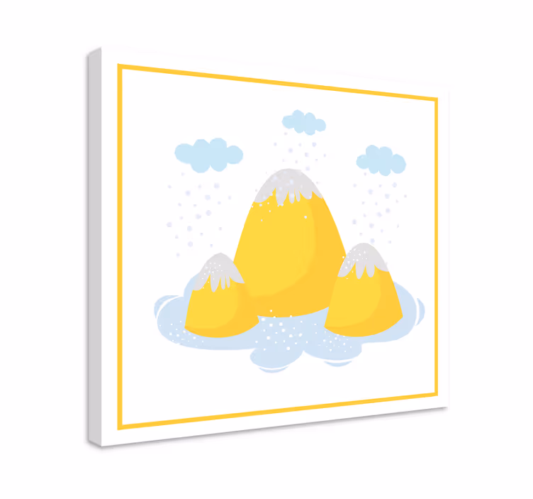 Keltaiset vuorenhuiput maisema canvas taulu - Tenstickers