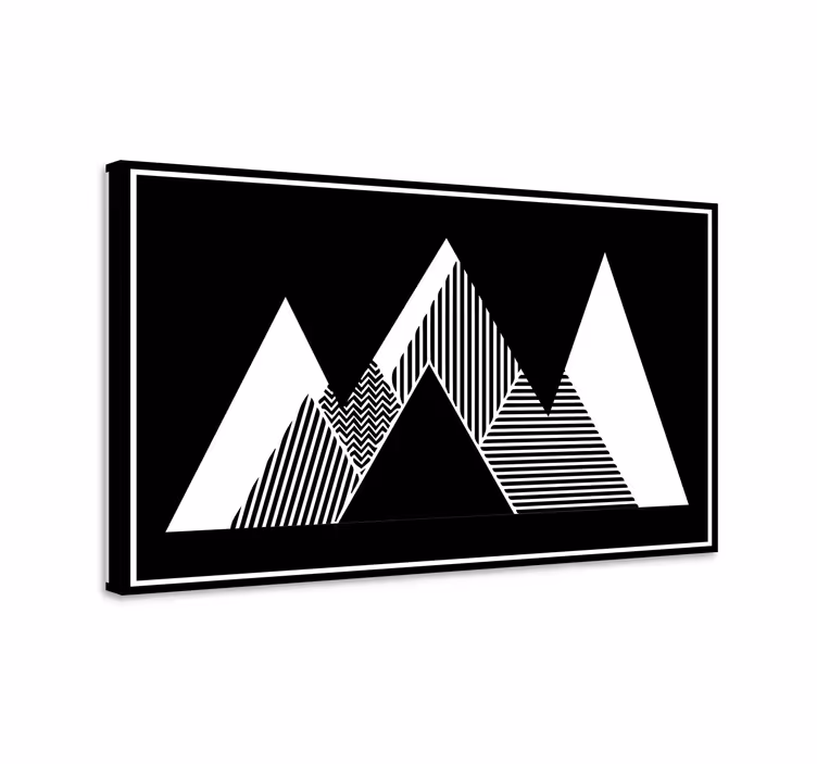 Vuoristohuippujen geometrinen canvas-taulu - Tenstickers