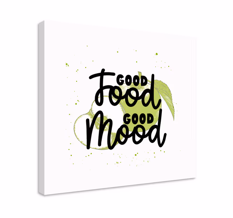 Hyvä ruoka hyvä mieli canvas taulu sanonnat - Tenstickers