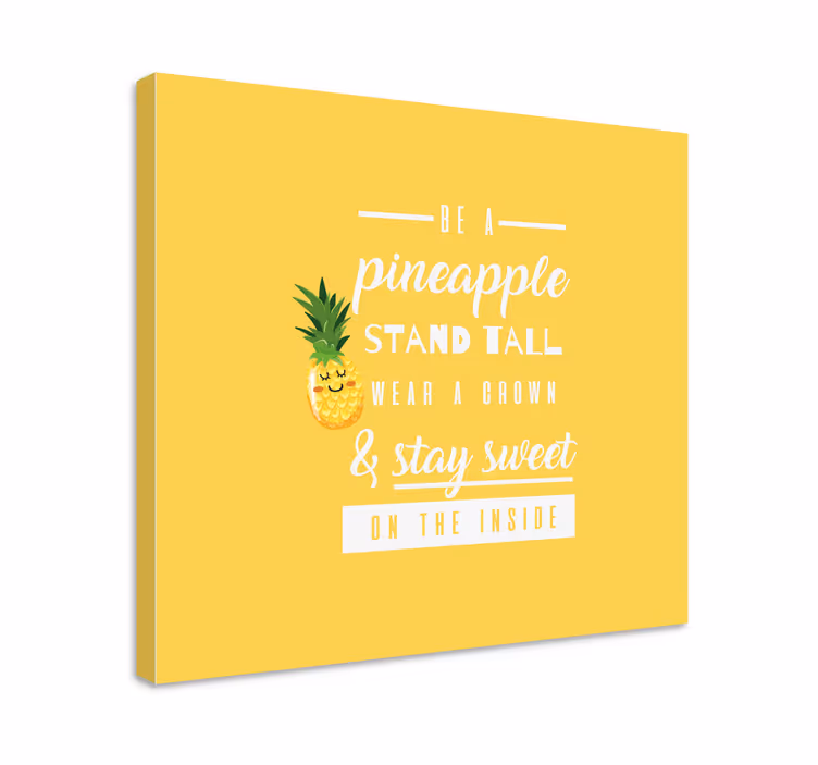 Hauska lainaus ananasta Muut tekstit canvas - Tenstickers