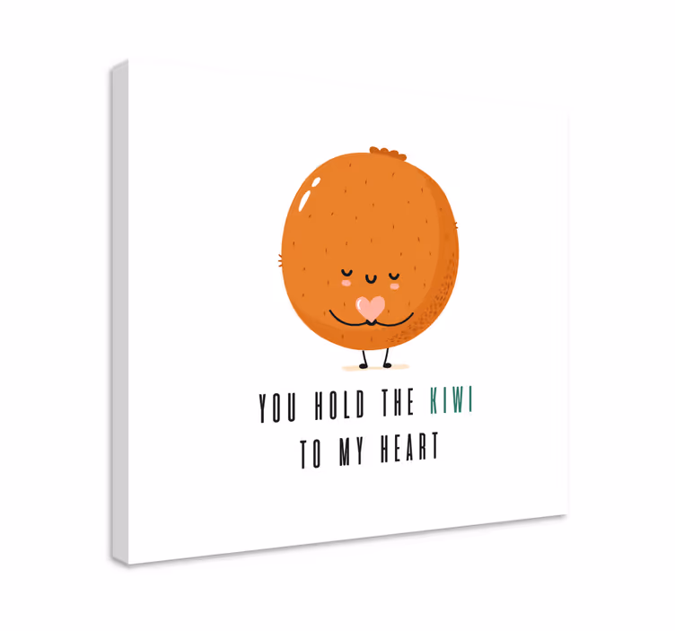 Söpö kiwi hahmo hedelmä canvas taulu - Tenstickers