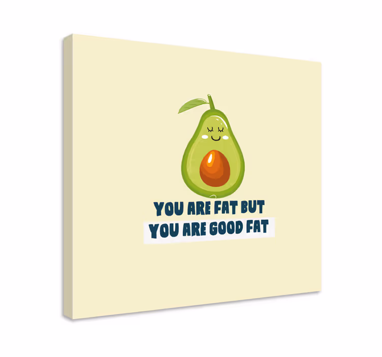 Iloinen avokado taidecanvas - Tenstickers
