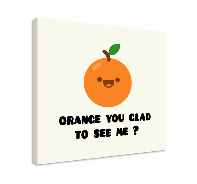 Iloinen oranssi hahmo hedelmä canvas taulu - Tenstickers