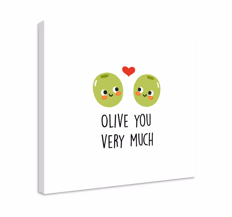 Hauska lainaus oliiveilla Muut tekstit canvas - Tenstickers