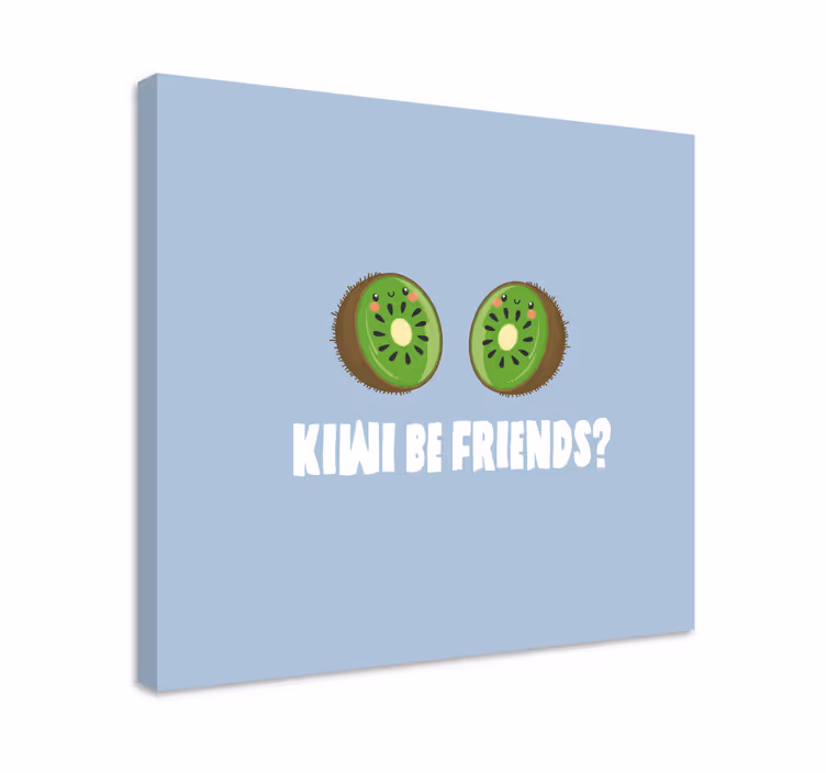 Kiwi viipale ystävyys hedelmäcanvas-taulu - Tenstickers
