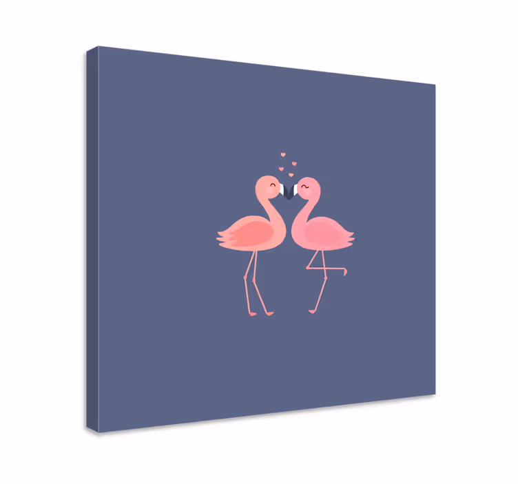 Flamingot muodostavat sydämen Canvas eteiseen - Tenstickers