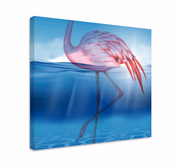 Elegantti flamingo asento lintu canvas taulu - Tenstickers