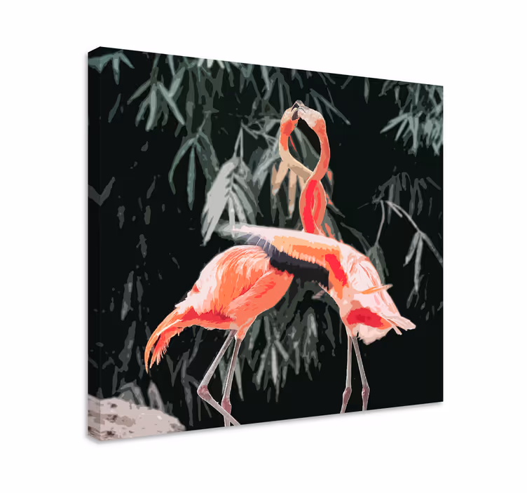 Flamingopari lintukangas-taulu - Tenstickers
