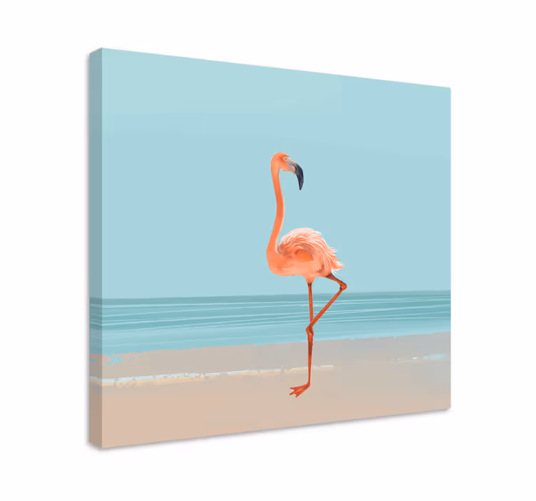 Flamingo kuva hiekalla canvas avioliitto huoneeseen - Tenstickers
