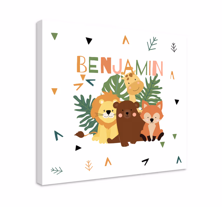 Söpö villieläimiä lehtiä Muut eläimet canvas - Tenstickers