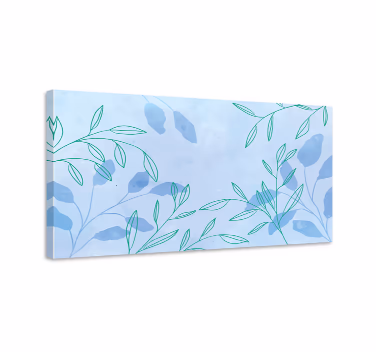 Herkät lehväkuviot kukka ja kasvi canvas taulu - Tenstickers