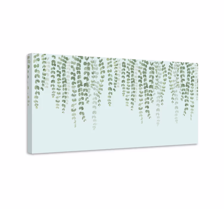 Rippuvia vihreitä köynnöksiä canvas-taulussa - Tenstickers