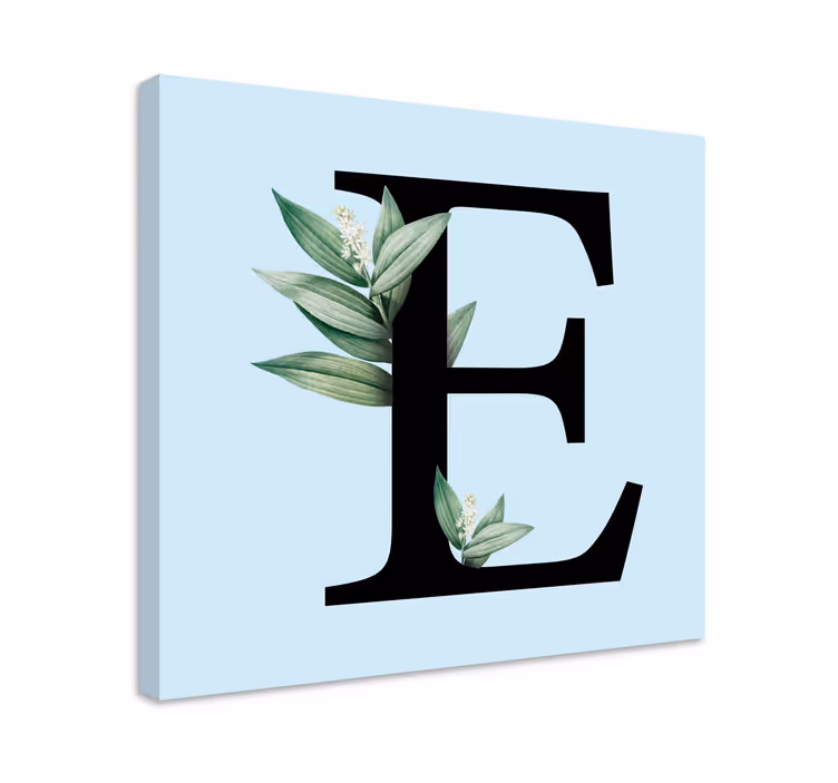 E-kirjain lehvistöllä canvas-taulu - Tenstickers