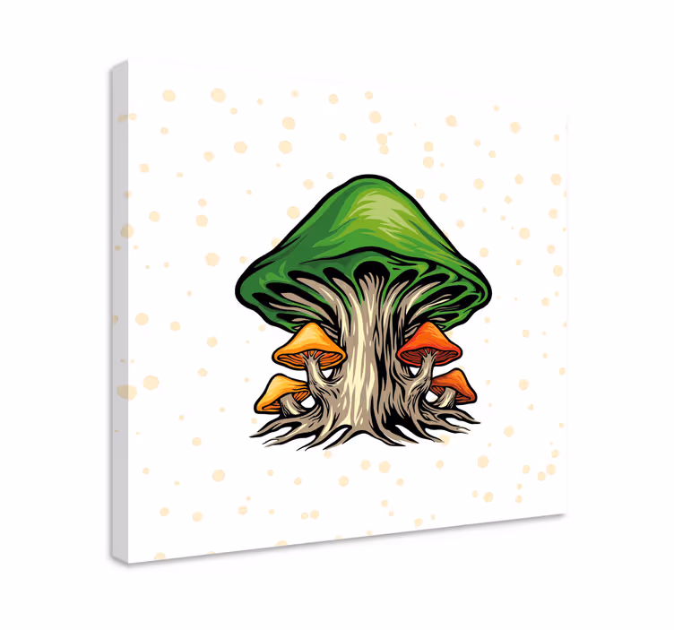 Sieni kasvumalli kukka ja kasvi canvas taulu - Tenstickers