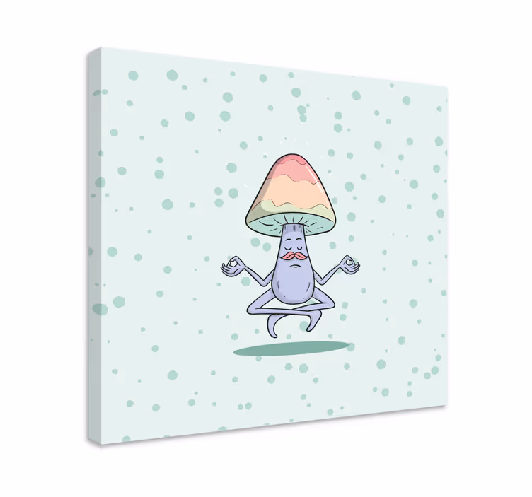 Mietiskelevä sieni hahmo teksti canvas taulu - Tenstickers