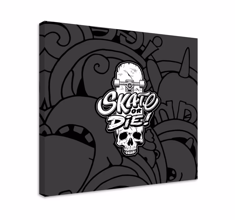 Urheilu canvas taulu skeittilauta pääkallo design - Tenstickers