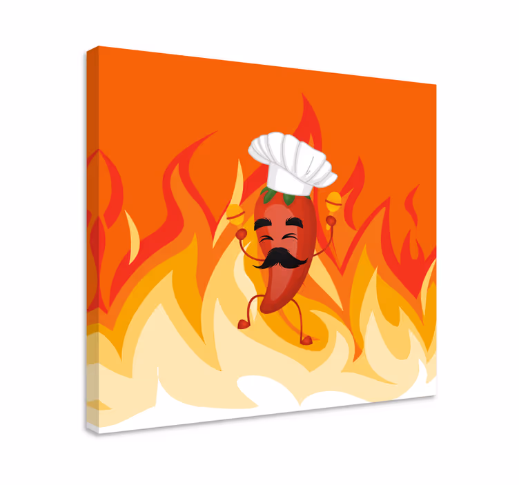Chili kokki sarjakuva graffiti moderni canvas - Tenstickers