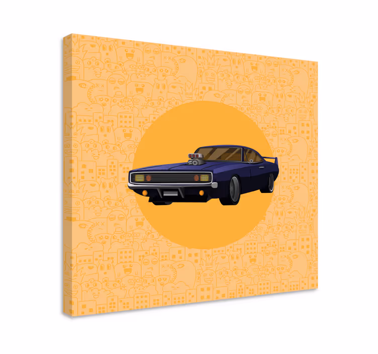 Videopeli canvas taulu klassisesta muskeliautosta - Tenstickers