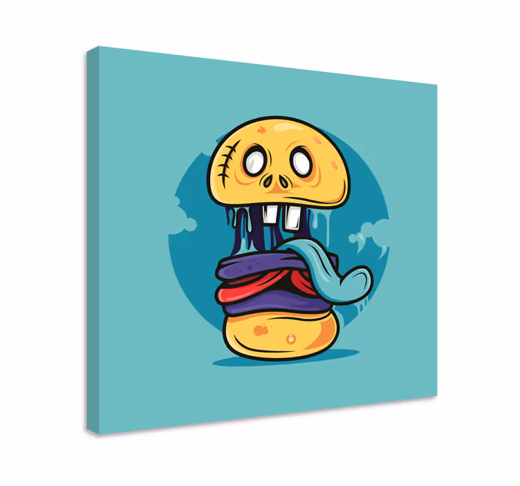 Leikkisä kallohahmo hahmo canvas taulu - Tenstickers