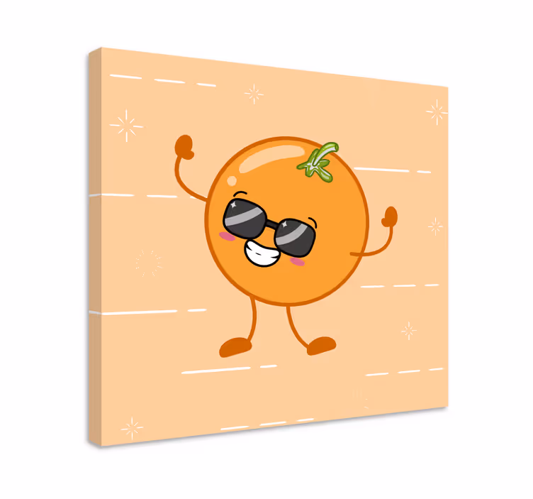 Iloinen oranssi kuvasto hedelmä canvas taulu - Tenstickers